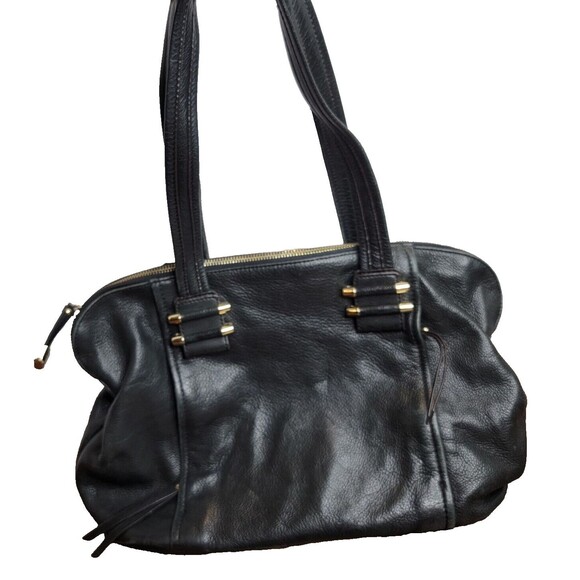 B. Makowsky Handbags - B. Makowsky Black Pebble Genuine Soft Butter Leather Shoulder Bag EUC